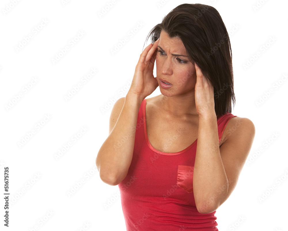 woman with a headache woman with a headache