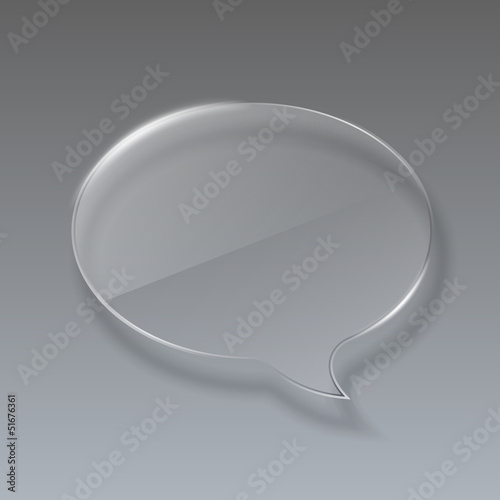 Glass bubble speech on gray background