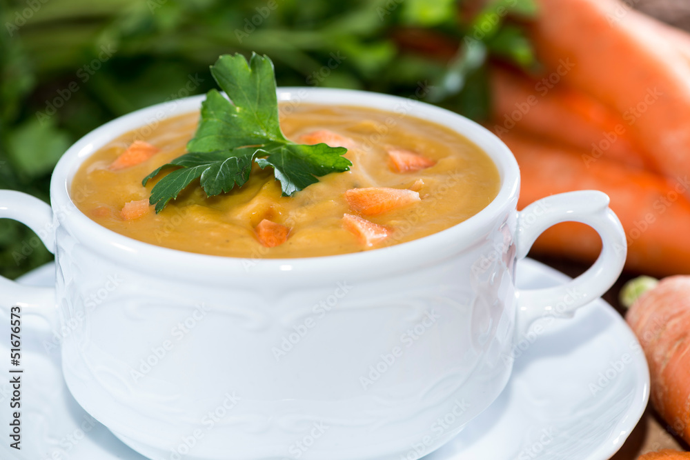 Portion of Carrot Soup Portion of Carrot Soup