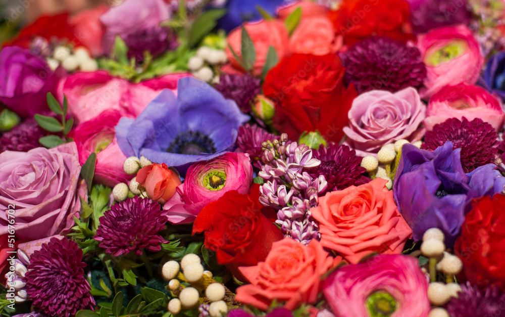 Abstract background of flowers. Close-up