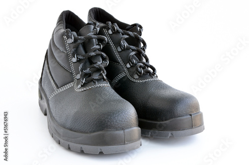 Safety boots isolated on white