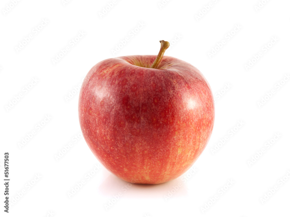 Isolated red apple on a white background.