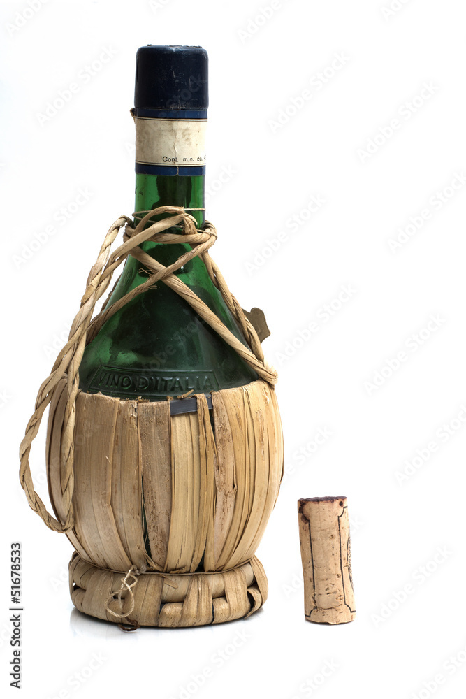 alte italienische Weinflasche - Flasche leer! Stock Photo | Adobe Stock