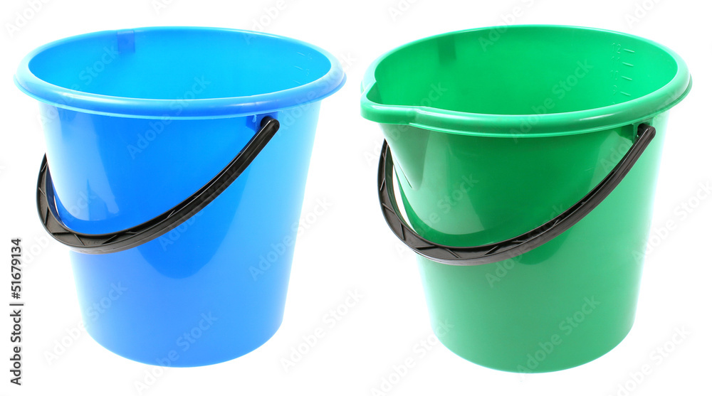 One empty bucket on white background One empty bucket on white background