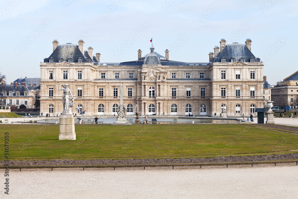 front view of Luxembourg Palace in Paris