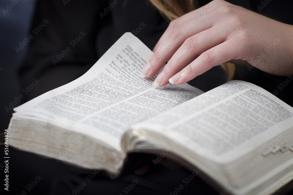 Fototapeta premium Woman Reading and Study the Bible