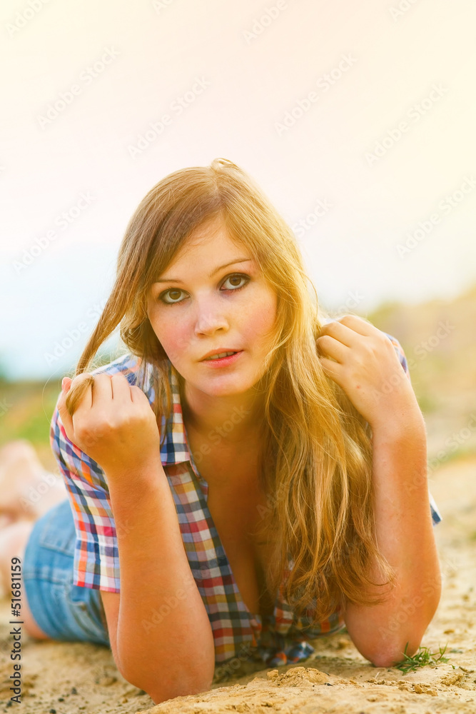 sunlight blonde woman with large breasts plaid shirt and jeans i sunlight blonde woman with large breasts plaid shirt and jeans i