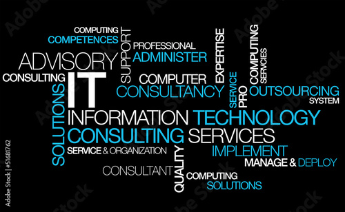 Information technology consulting IT computer tag cloud