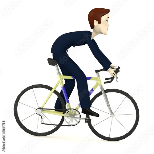 3d render of cartoon character on bike