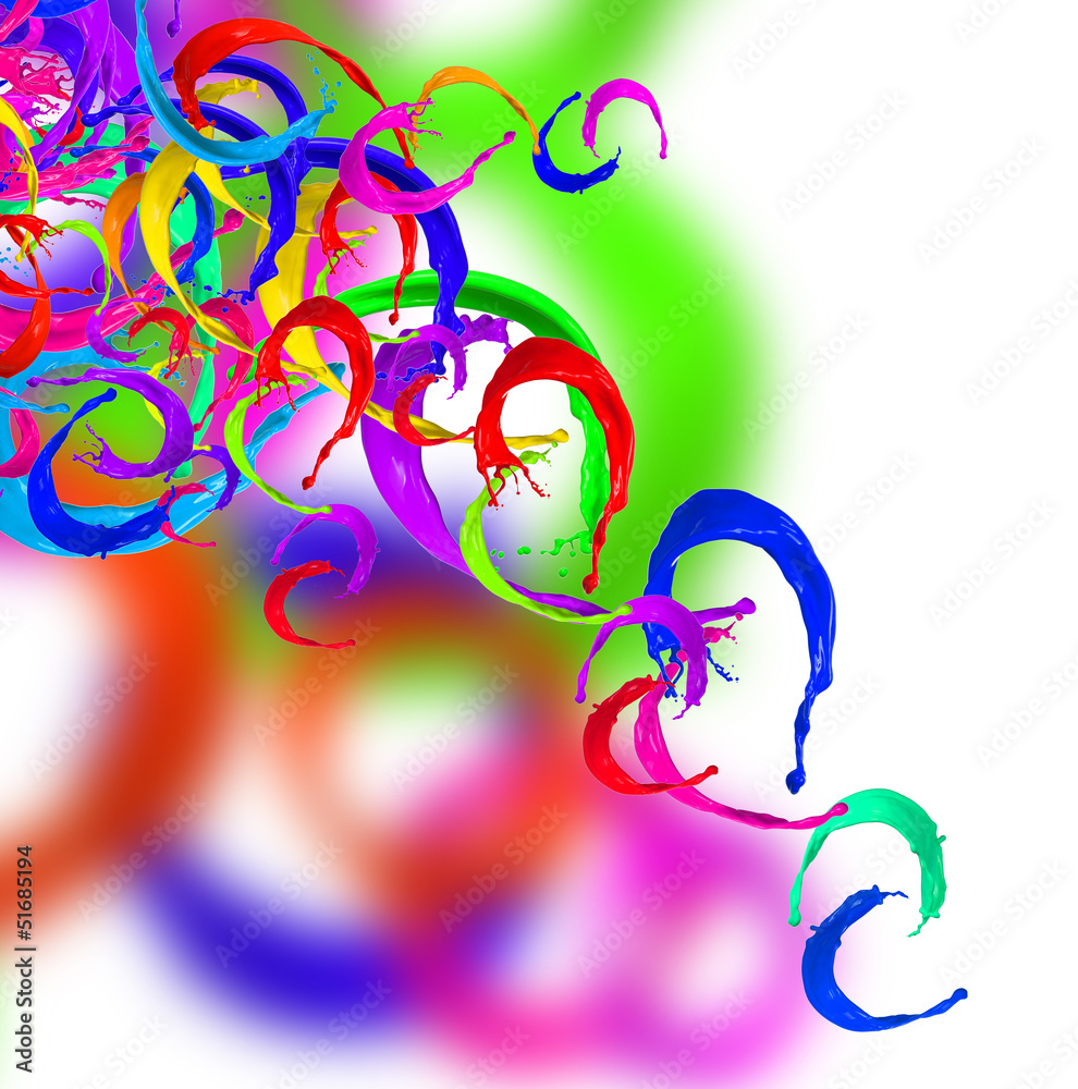 Obraz premium Colored splashes in stripe shape 