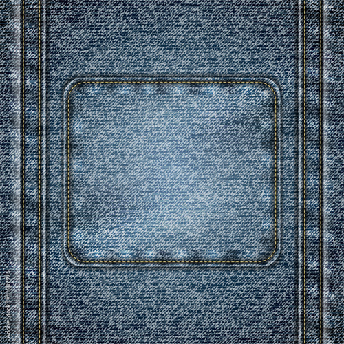 Stitched denim background with copyspace - eps10