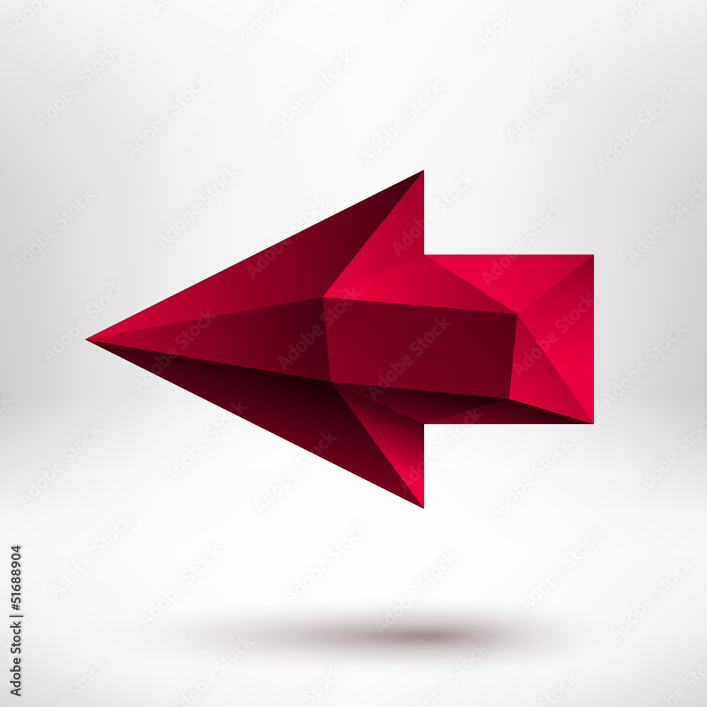 3d Red Left Arrow Sign with Light Background 3d Red Left Arrow Sign with Light Background