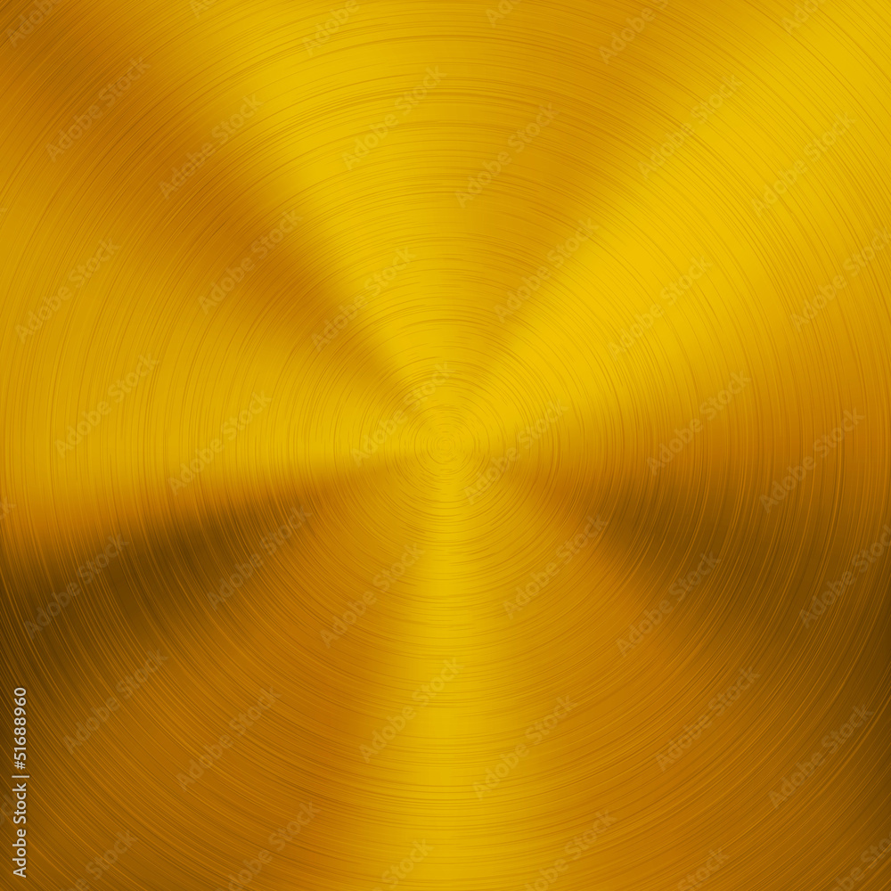 Gold Metal Background with Circular Texture Gold Metal Background with Circular Texture