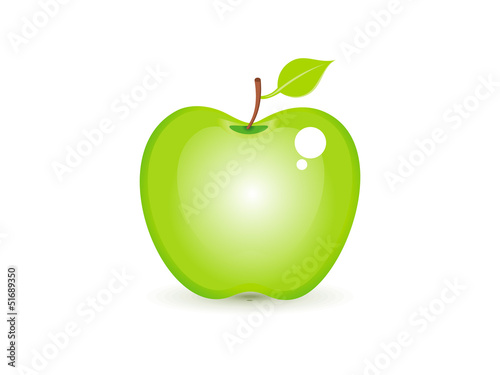 abstract shiny green apple icon