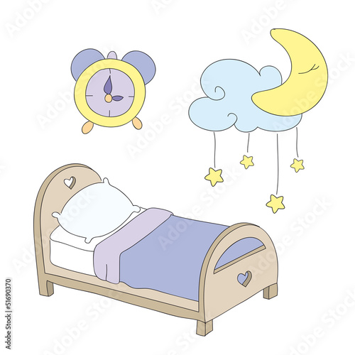 Night time clip art set