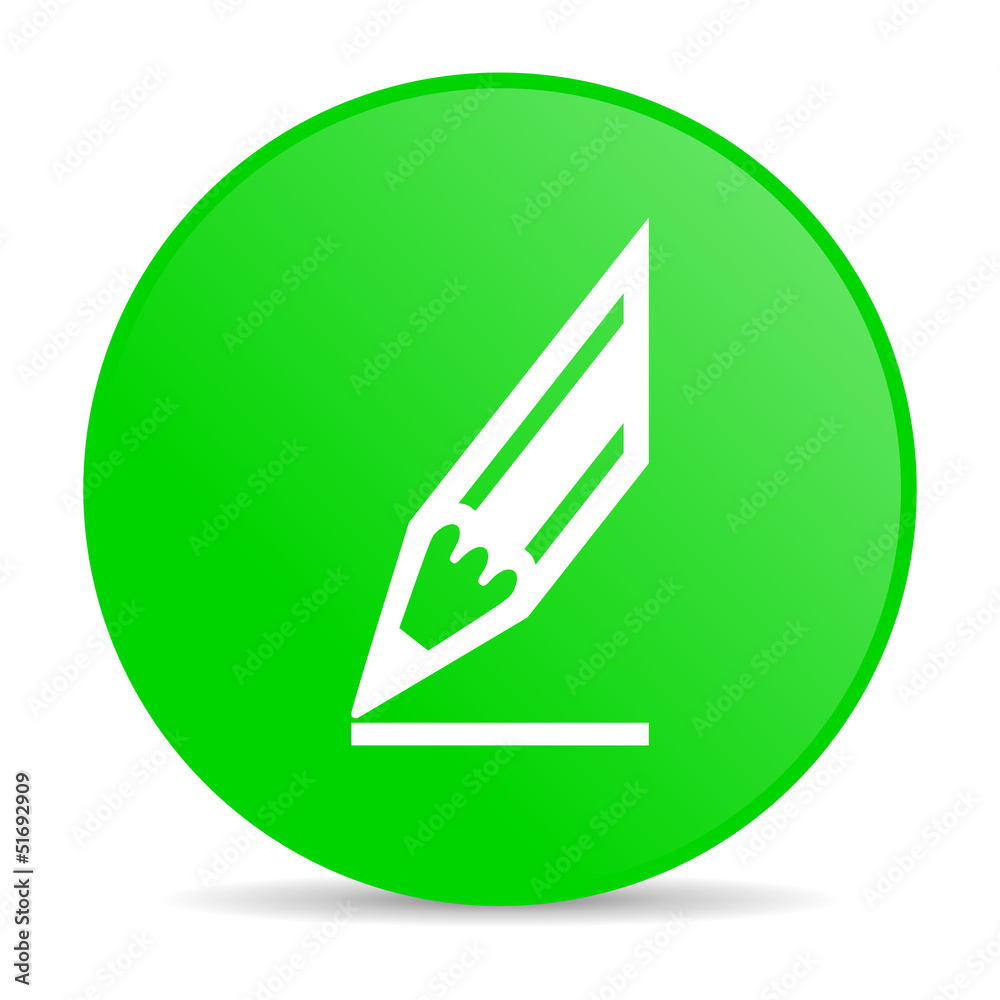 draw green circle web glossy icon draw green circle web glossy icon
