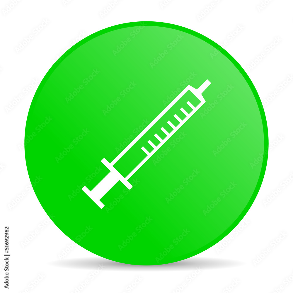syringe green circle web glossy icon syringe green circle web glossy icon