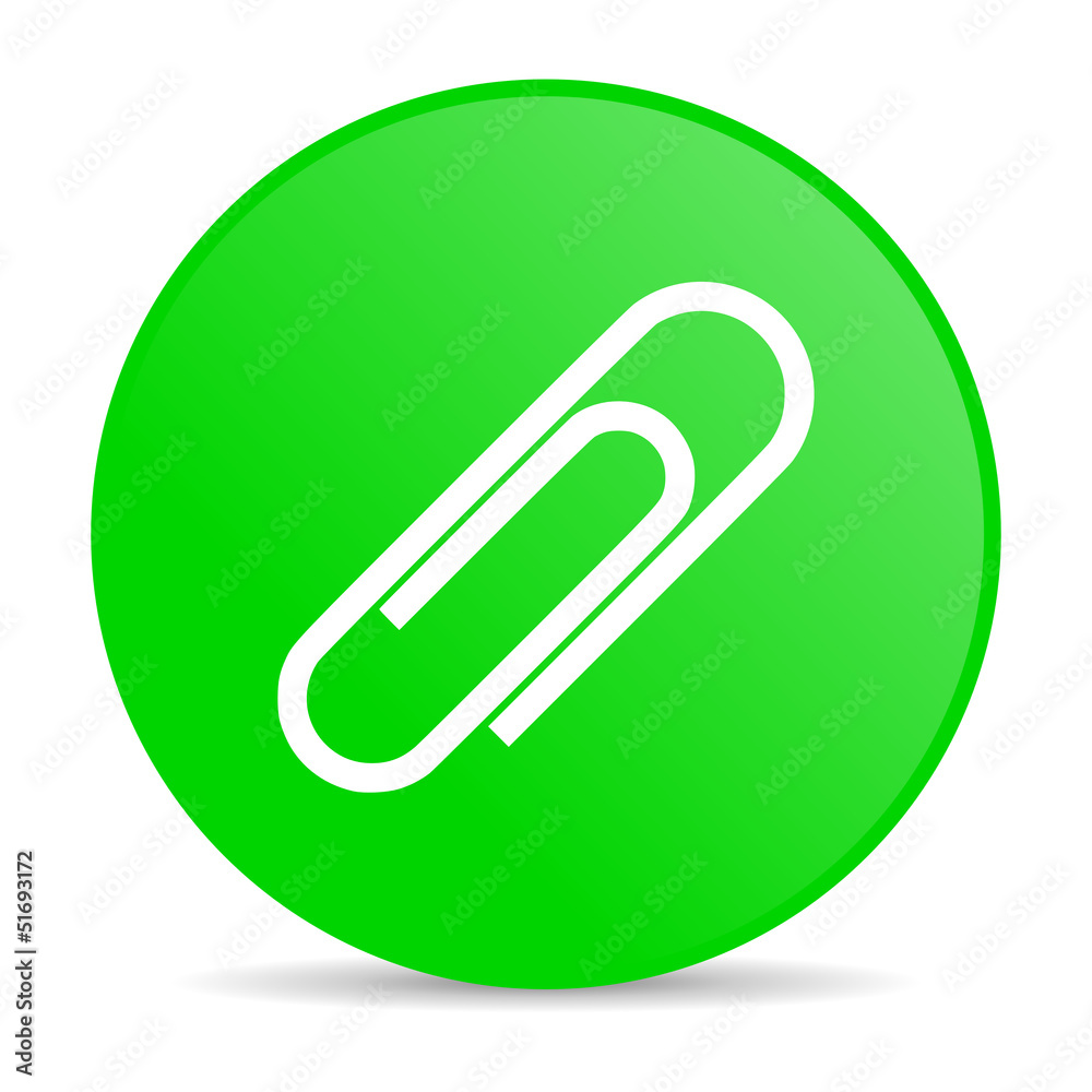 paper clip green circle web glossy icon paper clip green circle web glossy icon