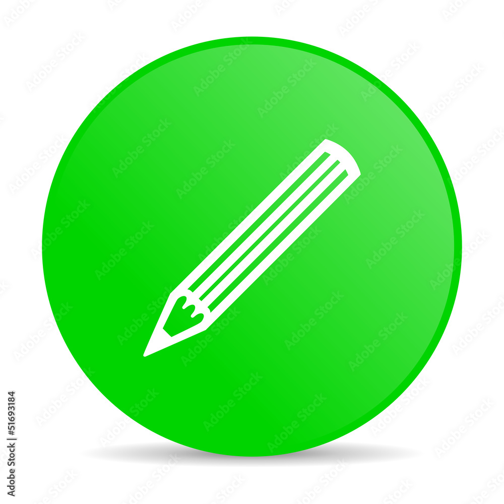 pencil green circle web glossy icon pencil green circle web glossy icon