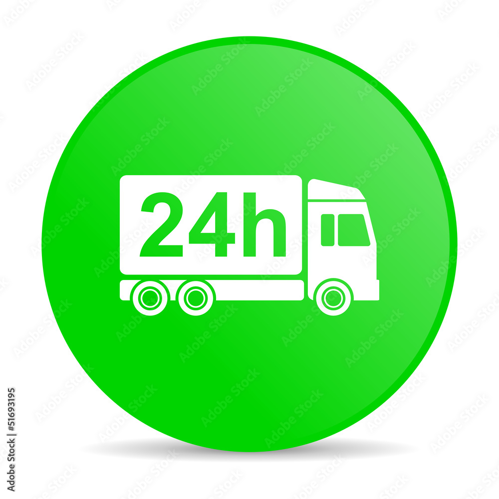 delivery 24h green circle web glossy icon delivery 24h green circle web glossy icon
