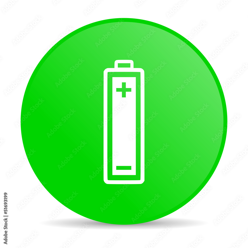 battery green circle web glossy icon battery green circle web glossy icon