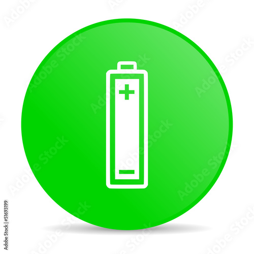 battery green circle web glossy icon
