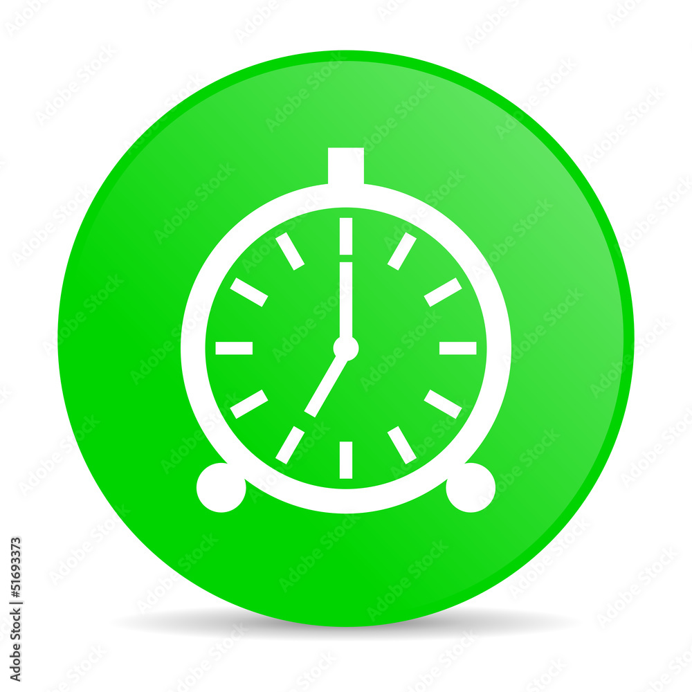 alarm clock green circle web glossy icon alarm clock green circle web glossy icon