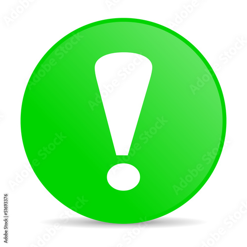 exclamation sign green circle web glossy icon