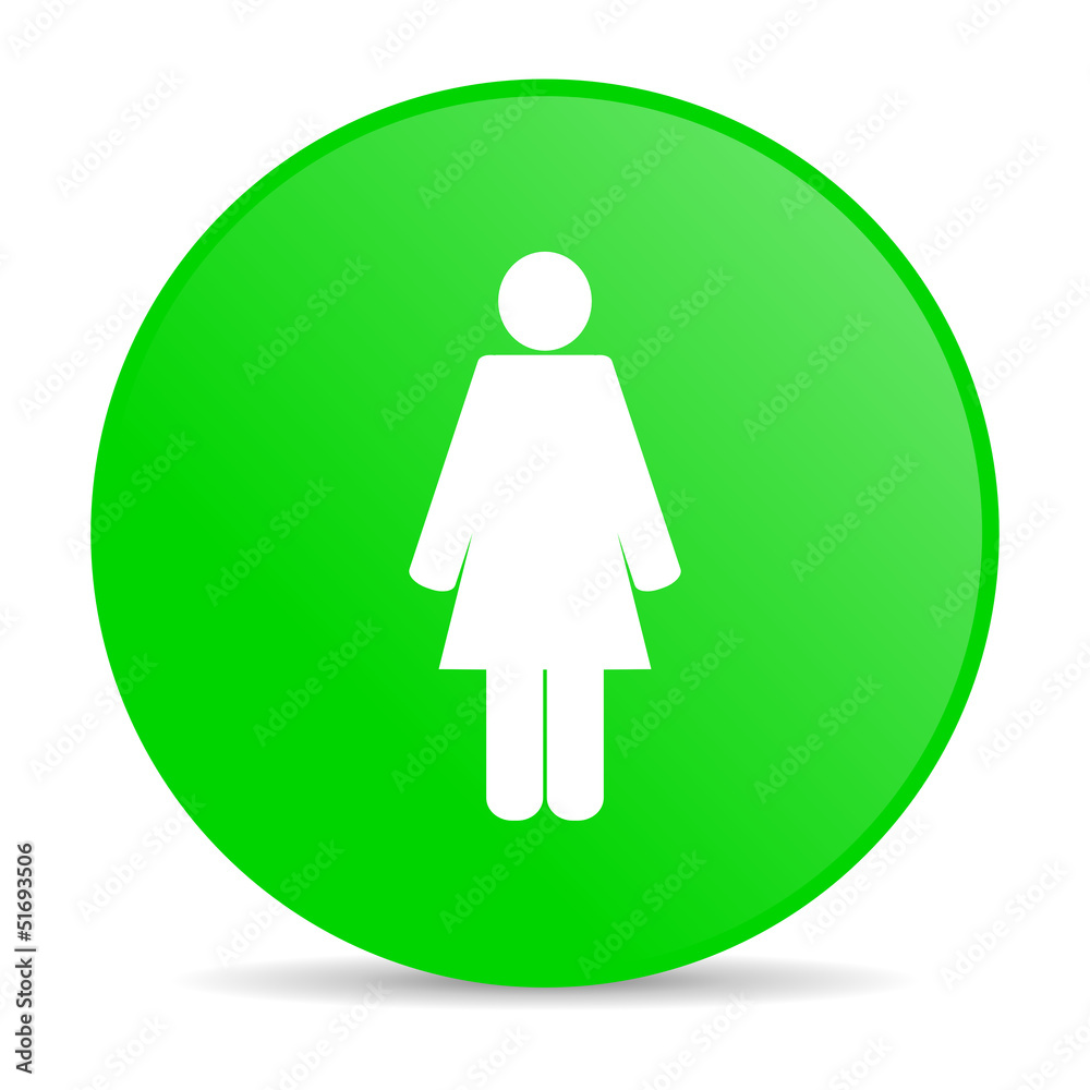 woman green circle web glossy icon woman green circle web glossy icon