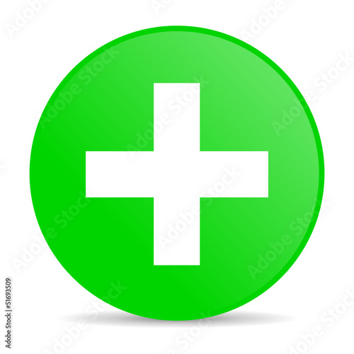 emergency green circle web glossy icon