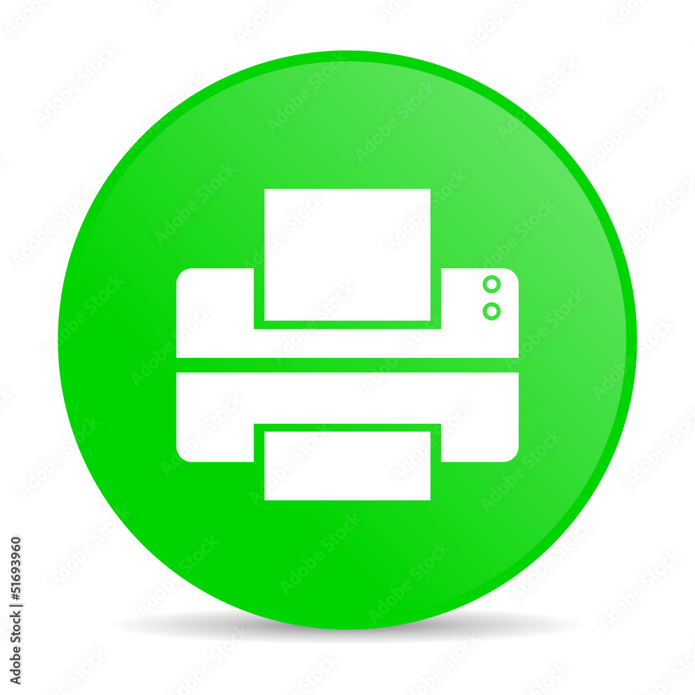 printer green circle web glossy icon printer green circle web glossy icon