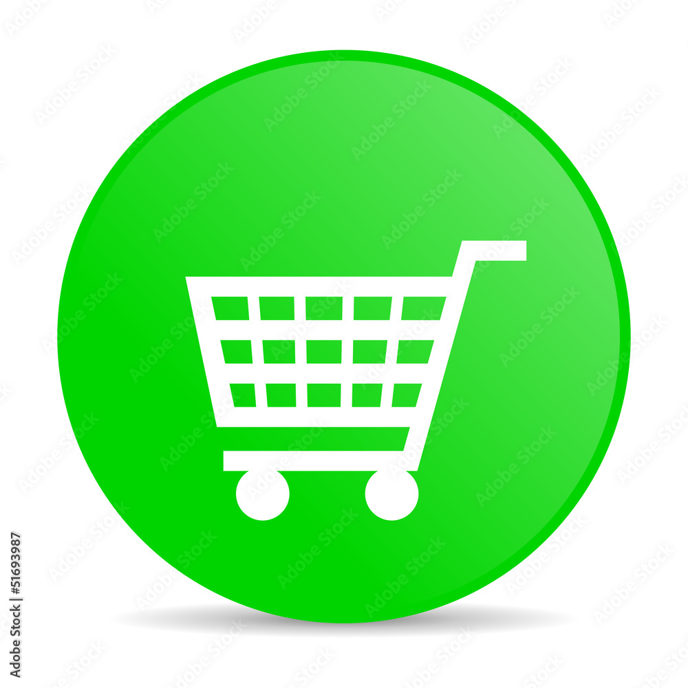 shopping cart green circle web glossy icon shopping cart green circle web glossy icon