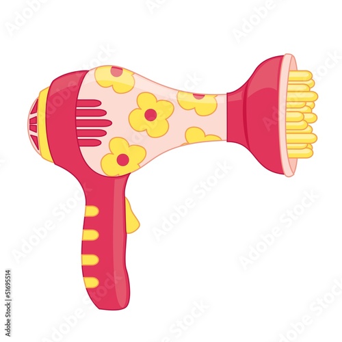 Toy hair dryer. Vector illustration