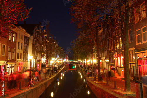 Red light district in Amsterdam The Netherlands at night