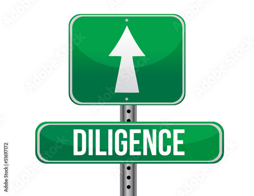 diligence road sign illustration design