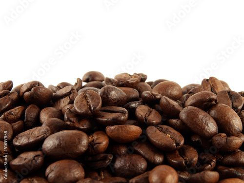 Coffee beans on a white background. Isolated.