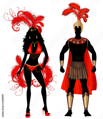 Carnival Silhouette Couple Red photo