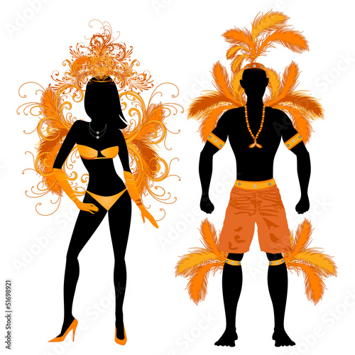 Carnival Silhouette Orange Couple photo