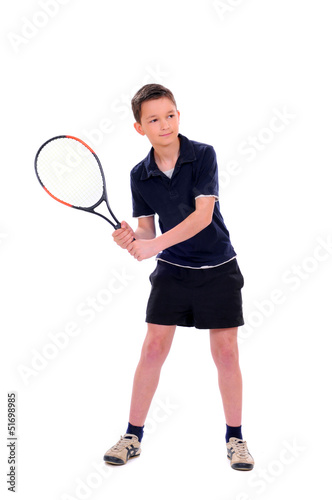 child playing tennis © georgerudy