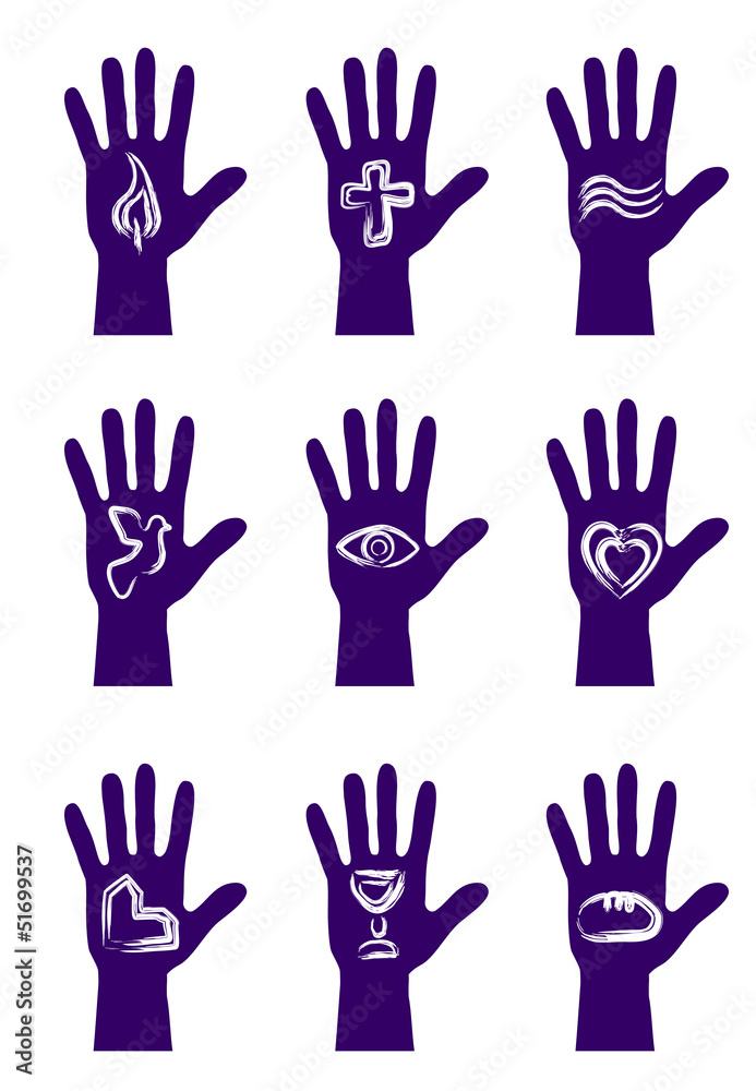 Fototapeta premium christliche Zeichen auf einer Hand