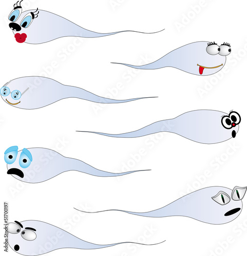 funny drawn sperm - a girl and a boy