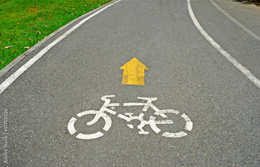 Fototapeta premium Bicycle line in the park
