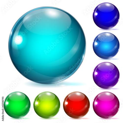 Multicolored glass spheres