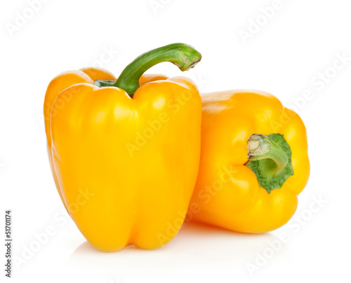 Fototapet Ripe yellow bell peppers