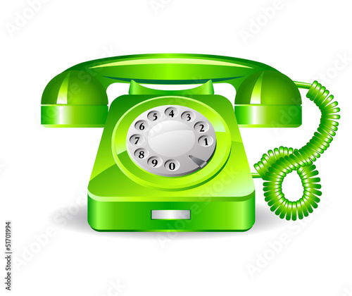 Retro green telephone