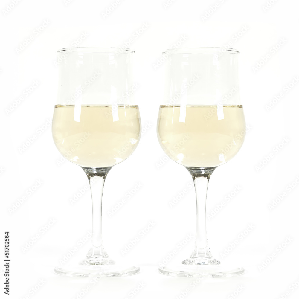 Two glasses of white wine