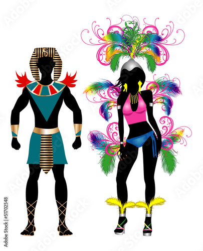 Carnival Silhouette Colorful Couple photo