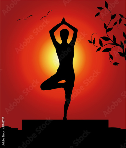 female in a yoga pose