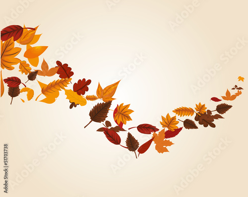 Autumn leaves swirl