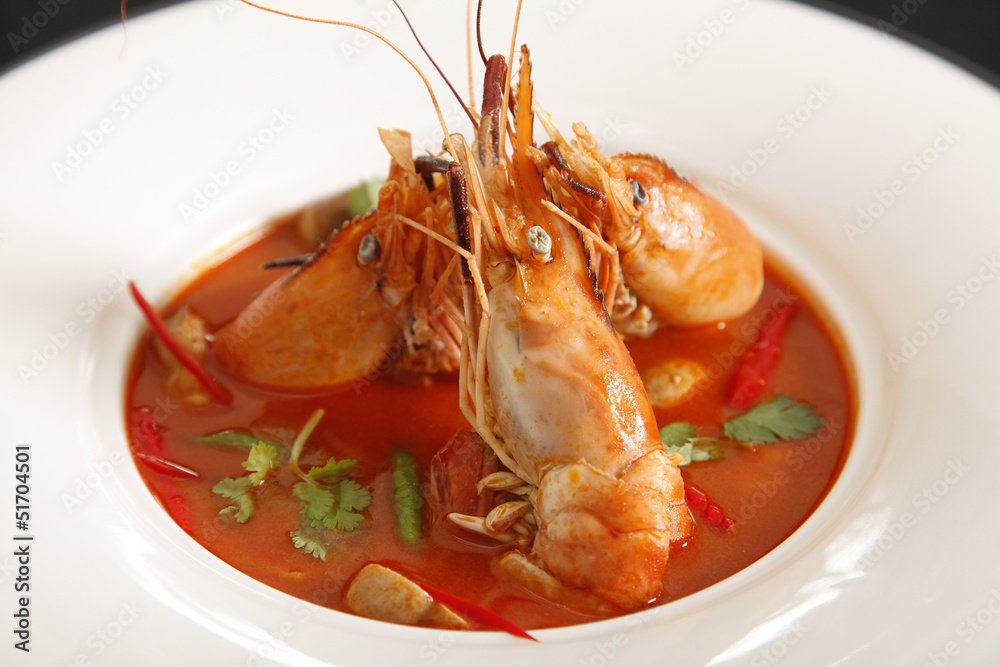 Thai Food Tom Yum Goong,Thai popular soup. Thai Food Tom Yum Goong,Thai popular soup.